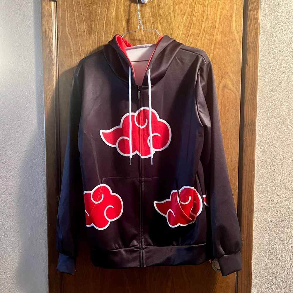 Naruto themed zip up jacket with hood Men’s Small